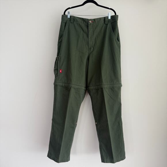 The North Face Pants Men 36x32 Green Convertible Zip Off Roll Tab Hiking Tekware - Picture 1 of 11
